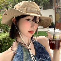 หมวกเดินป่า หมวกบักเก็ต วินเทจ หมวกกันแดด ปีกกว้าง ปรับสายได้ Bucket hat กันแดด ตั้งแคมป์ ใส่ได้ทั้งชายหญิง