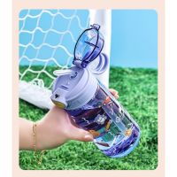 กระติกน้ำ ขนาด550ml พร้อมหลอดซิลิโคน พกพาสะดวก เหมาะสำหรับเด็กนักเรียน พร้อมส่งในไทย