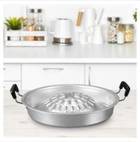 กะทะอลูมเนียมสแตนเลสกันลื่น ขนาด 30 ซม. พร้อมที่หั่น สำหรับปิ้งย่างและหมูกะทะ