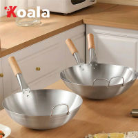KOALA กระทะสแตนเลส 30ซม/32ซม/34ซม/36ซม/38ซมcm กระทะก้นลึก กะทะสแตนเลส กะทะจีน กระทะผัด กระทะทอด กระทะสแตนเลสอย่างดี กระทะไม่ติดกระทะ