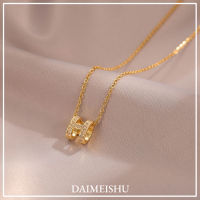 DAIMEISHU แฟชั่นแสงหรูหรา H สร้อยคอตัวอักษร ins ออกแบบเฉพาะโซ่กระดูกไหปลาร้า