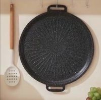 กระทะปิ้งย่าง กระทะปิ้งย่างสไตล์เกาหลี 28-34cm ทรงแบน สำหลับเตาแก๊ส เตาถ่านและเตาอื่นๆได้ พกพาสดวกง่ายๆ กระทะปิ้งย่างสไตล์เกาหลี