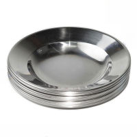 จานสแตนเลส8 นิ้ว / 9 นิ้ว (ราคาต่อ 1 ใบ) จานก้นลึก ตกไม่แตก จานกินข้าวในโรงอาหาร งานหนาไม่มีสนิมเกรด304 stainless plate