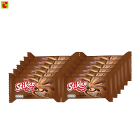 สติ๊กโก้ ฟิงเกอร์ช็อกโกแลต เวเฟอร์ชนิดแท่งสอดไส้ ครีมช็อกโกแลต 12 ก. แพ็ค 12