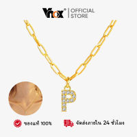 Vnox สร้อยคอตัวอักษรทอง18K,สร้อยคอตัวอักษรสร้อยคอตัวอักษรสีทอง,สร้อยคอเริ่มต้น
