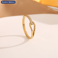 วงแหวนแฟชั่นไม่ซีดจางทนทานรูปทรงเรขาคณิตของผู้หญิงทรงกลมของ Annie แหวนเพชรทันสมัย