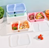 กล่องข้าว 2ช่อง กล่องข้าวไมโครเวฟ กล่องใส่อาหาร  กล่องข้าวฟางข้าวสาลี พร้องส่ง กล่องข้าว