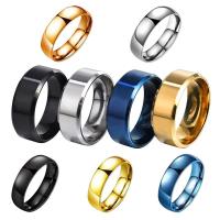 Matt Stainless Steel Simple Design Plain Titanium Rings Gold Tone Silver Plated Black Blue Rings Classic Ring For Men Woman Jewelry Gift