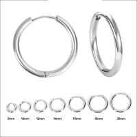 Men‘s Hoops Stainless Steel Round Circle Earrings For Women Man Gold Silver Color Not Fade Ear Rings Male Jewelry 2Pcs