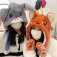 HOME THING จูดี้ฮอปส์ หมวกขยับหู นิคไวลด์ อุปกรณ์เสริมผ้า หมวกตุ๊กตาอะนิเมะ หวานหวานแหววว การ์ตูนลายการ์ตูน หมวกขนแกะลายการ์ตูน อุปกรณ์เสริมเครื่องแบบ JK