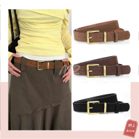 【จากกรุงเทพฯ】เข็มขัดหนังกลับแบบยุโรปและอเมริกาแบบใหม่ เข็มขัดกว้าง แฟชั่นย้อนยุคที่หลากหลาย