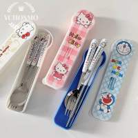 ชุด3ชิ้นช้อนส้อมตะเกียบ ช้อนส้อมคิดตี้ ชุดช้อนส้อม ช้อนส้อมพกพา ช้อนส้อมเด็กโต ช้อนกินข้าว ช้อนเกาหลี Cutlery Set ช้อนเด