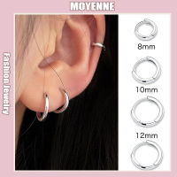 [จัดส่งในกทม] แฟชั่นเกาหลี ต่างหูเงิน ต่างหูกลม อุปกรณ์เสริมที่เรียบง่าย unisex