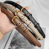 เข็มขัดหนังแท้ หัวเข็มขัดสีทองวินเทจ หุ้มหนังทั้งเส้น เครื่องประดับแฟชั่น Unisex