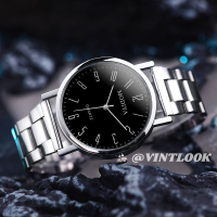 VINTLOOK นาฬิกาสแตนเลสผู้ชาย,นาฬิกาควอตซ์ที่เรียบง่ายคุณภาพสูงตกแต่งนาฬิกาสำหรับผู้ชายนาฬิกาแฟชั่นเรียบง่าย