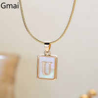 ใหม่สร้อยคอสีทองจี้จานสี่เหลี่ยมตัวอักษรภาษาอังกฤษ26สร้อยคอสำหรับเทรนด์แฟชั่นสำหรับผู้หญิงอารมณ์วินเทจสร้อยคอโชคเกอร์เสริมบุคลิกที่เรียบง่ายสร้างสรรค์