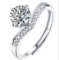 แหวนเพทายมงกุฎโก้หรูปรับได้อเนกประสงค์สำหรับทั้งหญิงและชายคลาสสิก