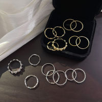 AHOURR แหวนเซ็ท 8 วง แหวนแฟชั่น สไตล์เกาหลี สําหรับผู้หญิง แหวนเรียบง่ายหญิงแหวนไพรม์ส่วนบุคคล