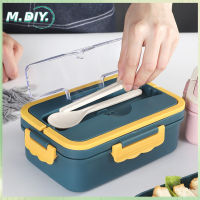 กล่องข้าวไมโครเวฟ กล่องใส่อาหาร มีช่องแบ่งเข้าไมโครเวฟได้ กล่องข้าว พร้อมอุปกรณ์ช้อนตะเกียบสแตนเลส กล่องข้าวฟางข้าวสาลี