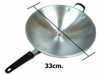 กระทะด้ามม้วนขอบ มีหู 33CM. ด้ามดำพลาสติก กระทะ กระทะทอด มีด้ามจับ สินค้าขายดี ความลึก 6CM