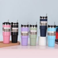 แก้วเก็บความเย็นสแตนเลส304 พร้อมหลอด ขนาด 900 มล. หลากสี สำหรับดื่มด่ำทุกช่วงวัย