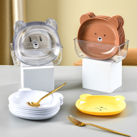 จานหมี จานการ์ตูนน่ารัก จานใส่ขนมของว่าง จำหน่ายแบบ1ชิ้น