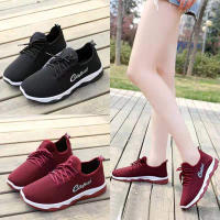 รองเท้าผ้าใบผู้หญิง รองเท้าลำลอง สีดำ สีแดง แบบเรียบ สลิปออน รองเท้าผ้าใบ CAPNT แฟชั่น ทรงสปอร์ต