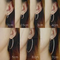 ต่างหูห่วงขนาดใหญ่สีเงิน ราคาต่อ1คู่ สินค้าพร้อมส่งจากไทย