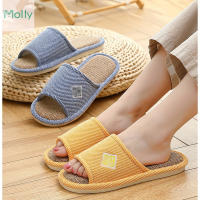 รองเท้าแตะ ผ้าฝ้าย และผ้าลินิน กันลื่น เหมาะกับใส่ในบ้าน แฟชั่นฤดูร้อน 36-45