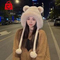 DAYUANDIAN หมวกกันหนาว หมวกแฟชั่นสำหรับผู้ใหญ่/เด็กให้ความอบอุ่นในฤดูหนาวหมวกผ้าฝ้ายกำมะหยี่นุ่มเครื่องป้องกันหูเครื่องประดับเสื้อผ้าลายของขวัญสุดสร้างสรรค์