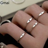 แหวนแหวนปรับขนาดได้แฟชั่น26ตัวอักษร A-Z สำหรับผู้ชายและผู้หญิงเครื่องประดับของขวัญคู่รัก S925เกาหลีเงิน