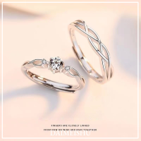 DAIMEISHU  แหวนคู่แหวนแต่งงานปรับได้เปิดแหวนเพชรได้แบบเรียบง่ายและไฮเอนด์