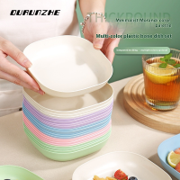 OURUNZHE ชุดจานกระดูกพลาสติกสี่เหลี่ยมเรียบง่ายทันสมัยสำหรับโต๊ะทานอาหารในบ้าน