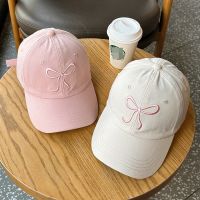 หมวกแก็ป (ปักโบว์) หมวกเบสบอล แฟชั่นเกาหลี cotton cap หมวกเดินป่า